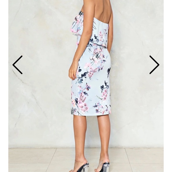 Midi Blue Floral Dress - Picture 3 of 10